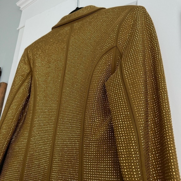 I.AM.GIA Mariah Rhinestone Encrusted Structured Blazer Jacket Gold NEW with tags - Picture 7 of 16
